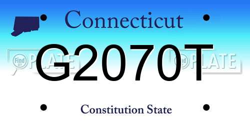 G2070T Connecticut License Plate