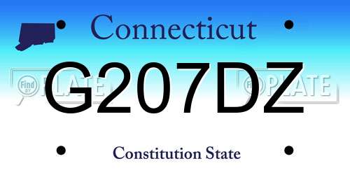 G207DZ Connecticut License Plate