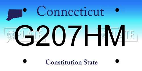 G207HM Connecticut License Plate