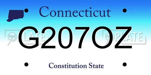 G207OZ Connecticut License Plate