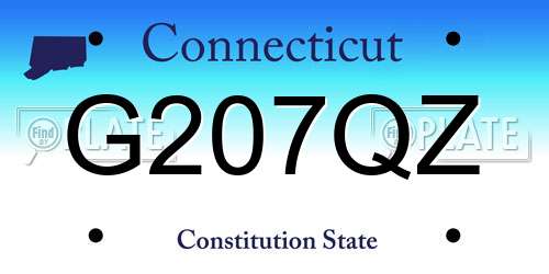 G207QZ Connecticut License Plate