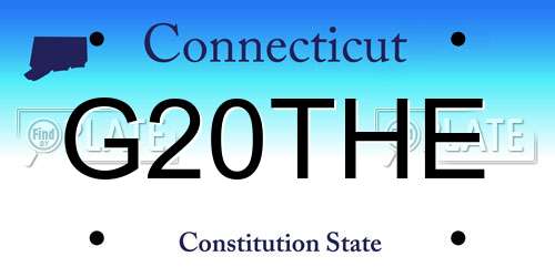 G20THE Connecticut License Plate