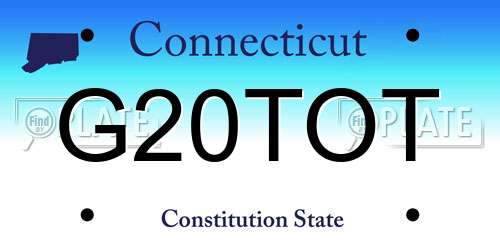 G20TOT Connecticut License Plate