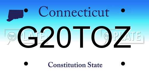 G20TOZ Connecticut License Plate
