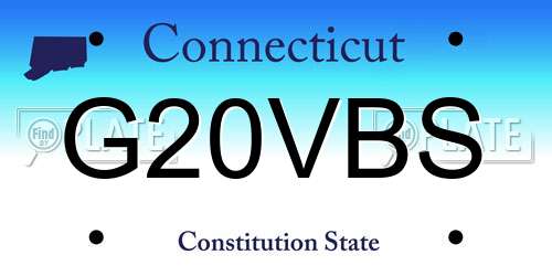 G20VBS Connecticut License Plate