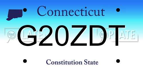 G20ZDT Connecticut License Plate