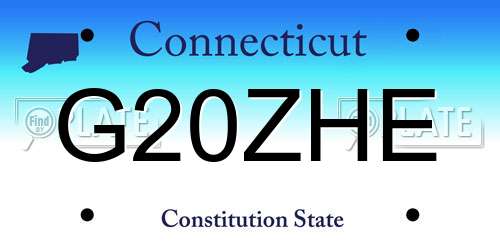 G20ZHE Connecticut License Plate
