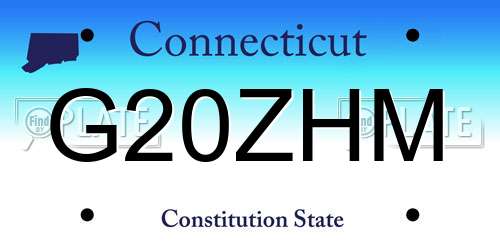 G20ZHM Connecticut License Plate