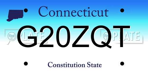 G20ZQT Connecticut License Plate