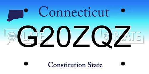 G20ZQZ Connecticut License Plate