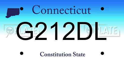 G212DL Connecticut License Plate