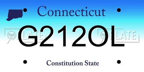 G212OL Connecticut License Plate