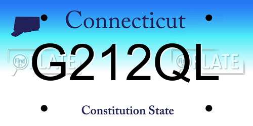 G212QL Connecticut License Plate
