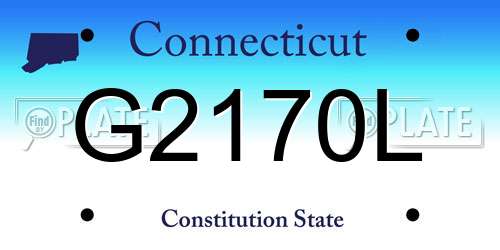 G2170L Connecticut License Plate