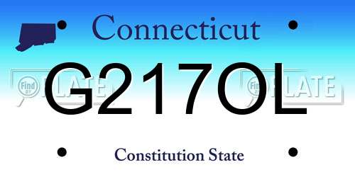 G217OL Connecticut License Plate