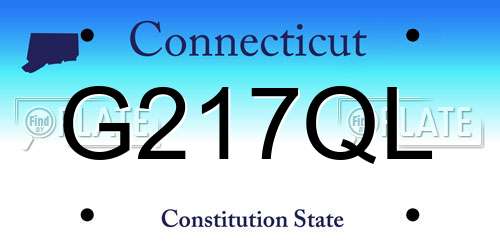 G217QL Connecticut License Plate