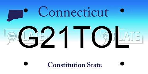 G21TOL Connecticut License Plate
