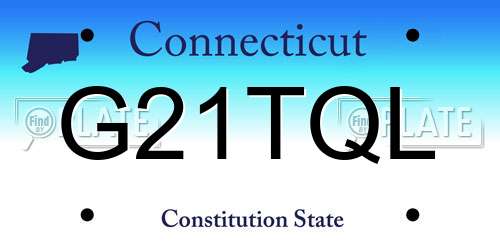 G21TQL Connecticut License Plate