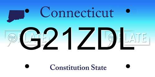 G21ZDL Connecticut License Plate