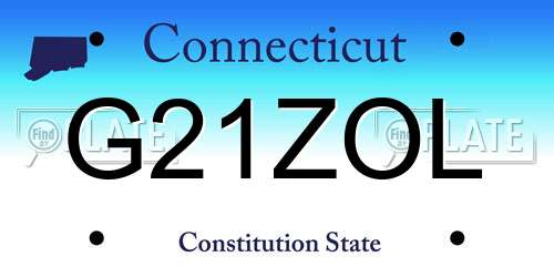 G21ZOL Connecticut License Plate