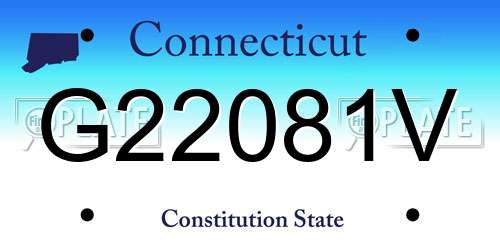 G22081V Connecticut License Plate