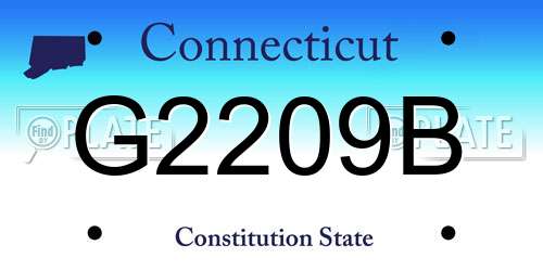 G2209B Connecticut License Plate