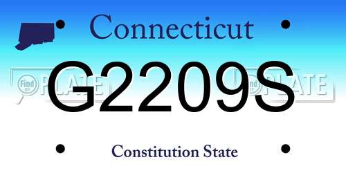 G2209S Connecticut License Plate