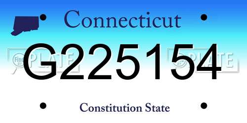 G225154 Connecticut License Plate