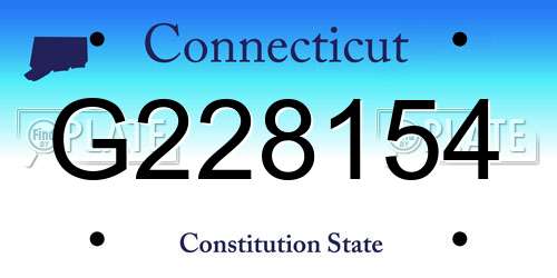 G228154 Connecticut License Plate
