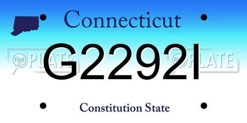 G2292I Connecticut License Plate