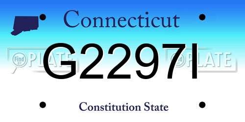 G2297I Connecticut License Plate