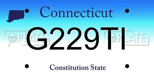 G229TI Connecticut License Plate