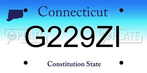 G229ZI Connecticut License Plate