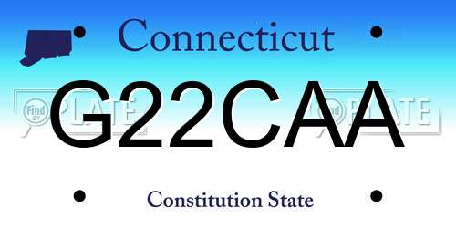 G22CAA Connecticut License Plate
