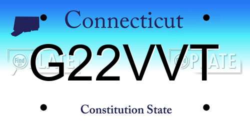 G22VVT Connecticut License Plate