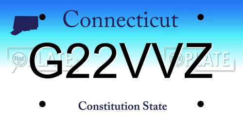 G22VVZ Connecticut License Plate
