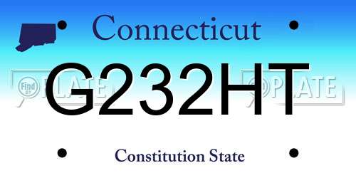 G232HT Connecticut License Plate