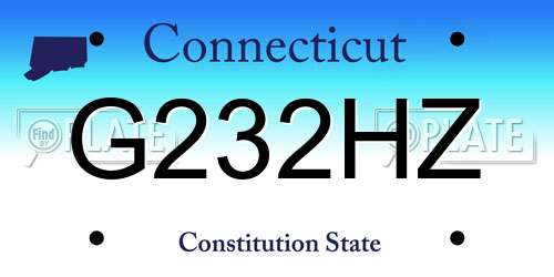 G232HZ Connecticut License Plate