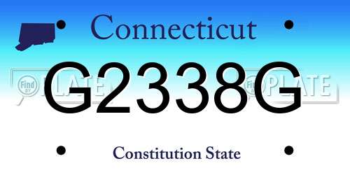 G2338G Connecticut License Plate