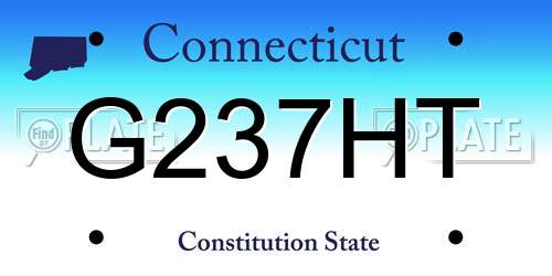 G237HT Connecticut License Plate