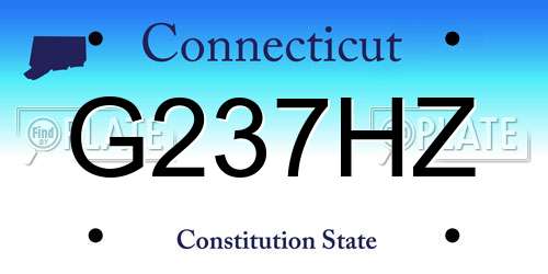 G237HZ Connecticut License Plate