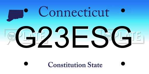 G23ESG Connecticut License Plate