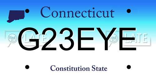 G23EYE Connecticut License Plate