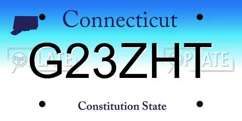G23ZHT Connecticut License Plate