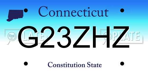 G23ZHZ Connecticut License Plate