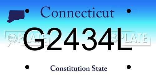 G2434L Connecticut License Plate