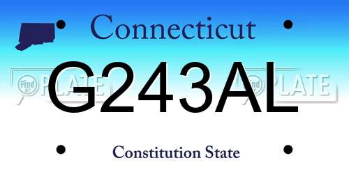 G243AL Connecticut License Plate