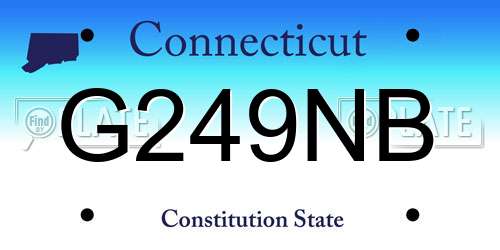 G249NB Connecticut License Plate