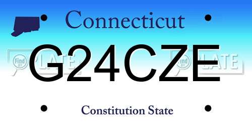 G24CZE Connecticut License Plate
