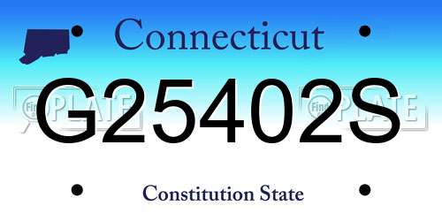 G25402S Connecticut License Plate
